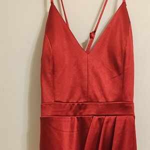 Teeze Me Crossed Ruby Red Dress